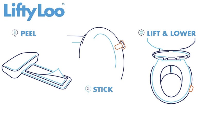 Lifty Loo Toilet Seat Handle - Lift More, Less Mess -Easy Application 2 Pack White - Image 3